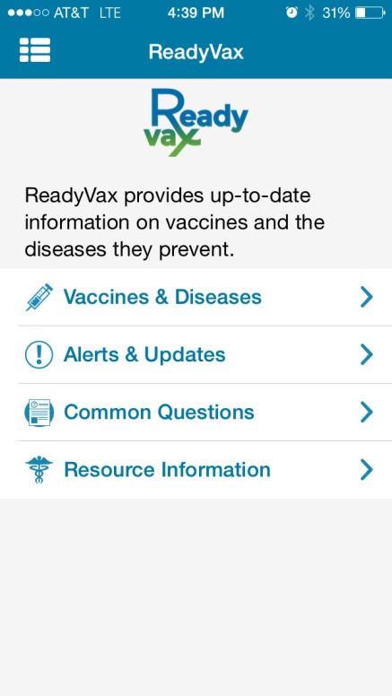 ReadyVax mobile screenshot